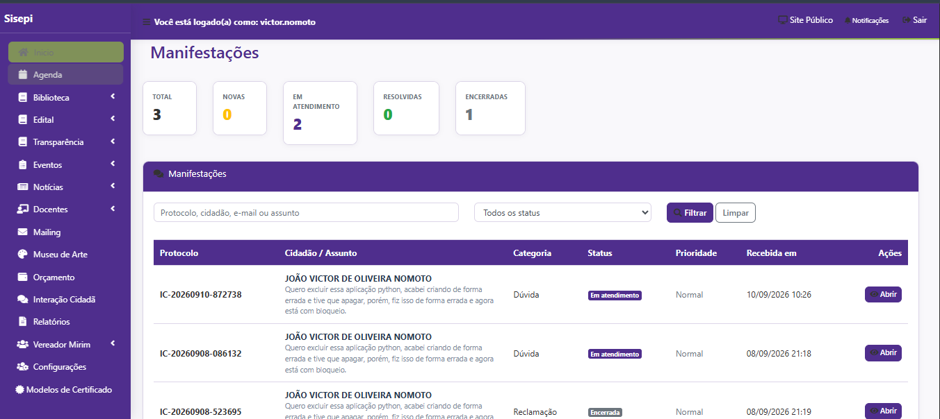 Plataforma Escola do Parlamento de Osasco - Interação Cidadã